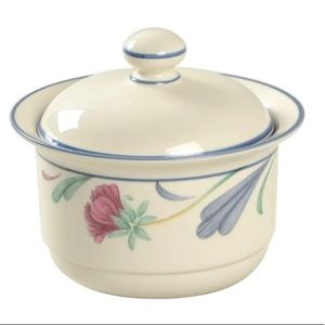 NWOT Lenox Chinastone Poppies on Blue Sugar Bowl & Lid